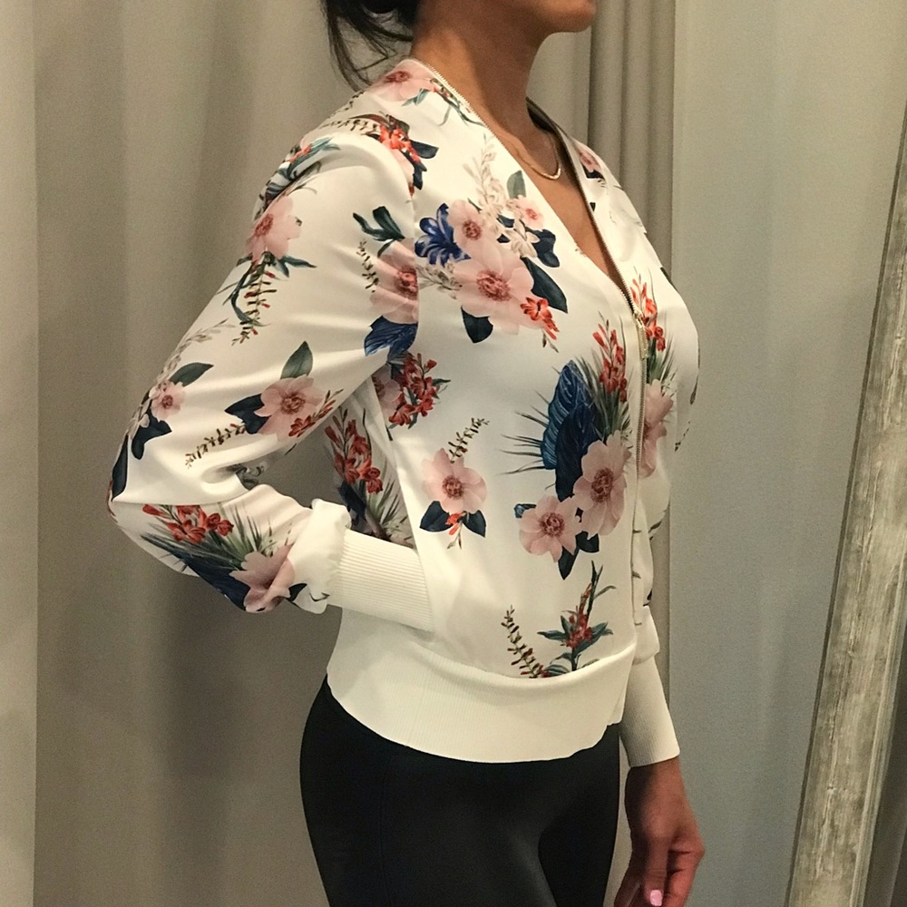 TB floral bomber jacket - Size 1 (fits 0-4 us)